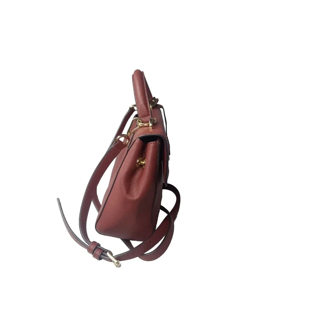 Michael Kors Women's Ava Top Handle Leather Satchel Reddish Brown Handbag